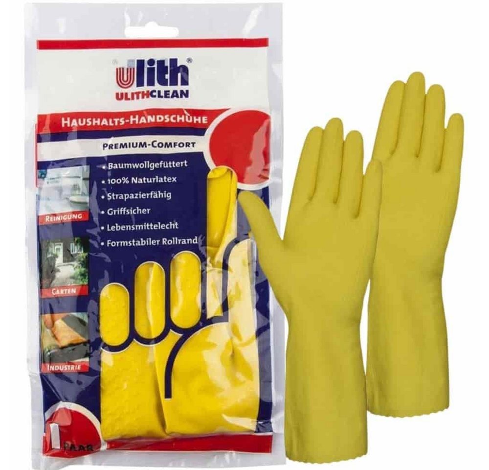 Boni-Shop Reinigungshandschuh Haushaltshandschuhe, Gummihandschuhe, Boni, Premium Comfort Größe L gelb von Boni-Shop