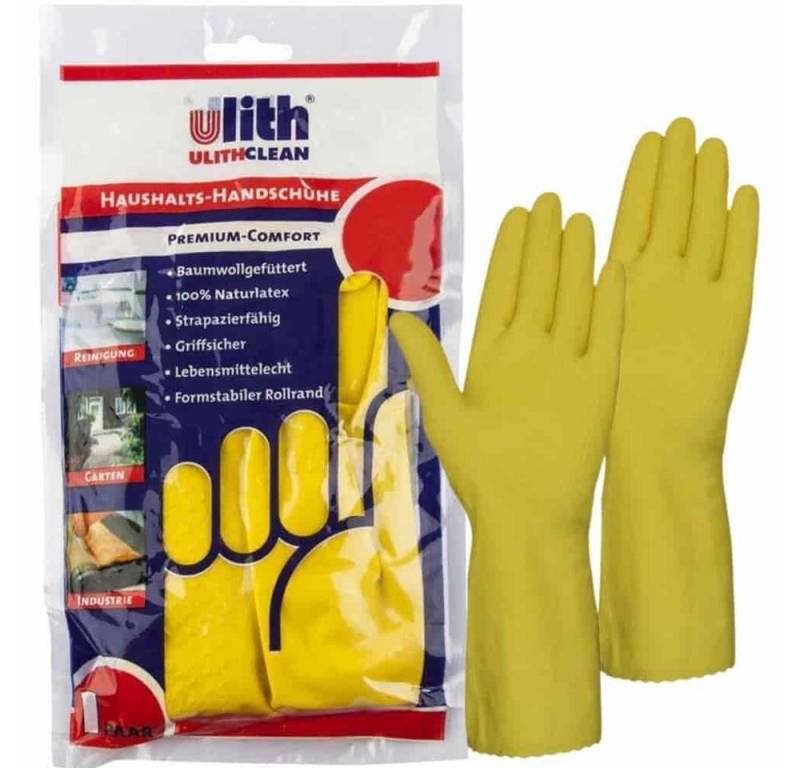 Boni-Shop Reinigungshandschuh Haushaltshandschuhe, Gummihandschuhe, Boni, Premium Comfort Größe L gelb von Boni-Shop