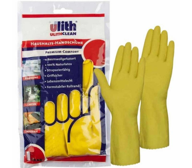 Boni-Shop Reinigungshandschuh Haushaltshandschuhe Premium-Comfort Größe M/8 gelb von Boni-Shop