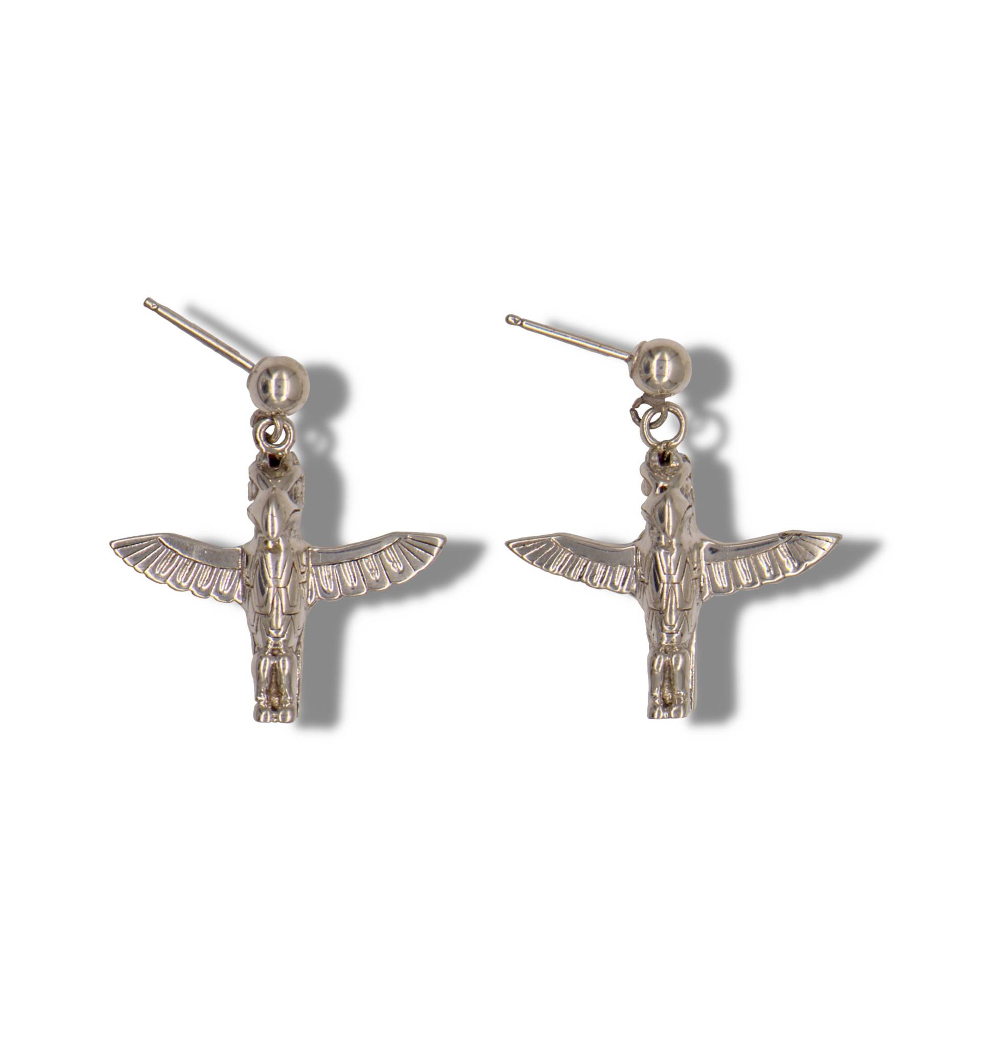 Adlerohrringe, Adlerohrring, Silberner Adlertotem, Adlertropfenohrringe, Nativeadlerschmuck von BonitaRoseJewelry