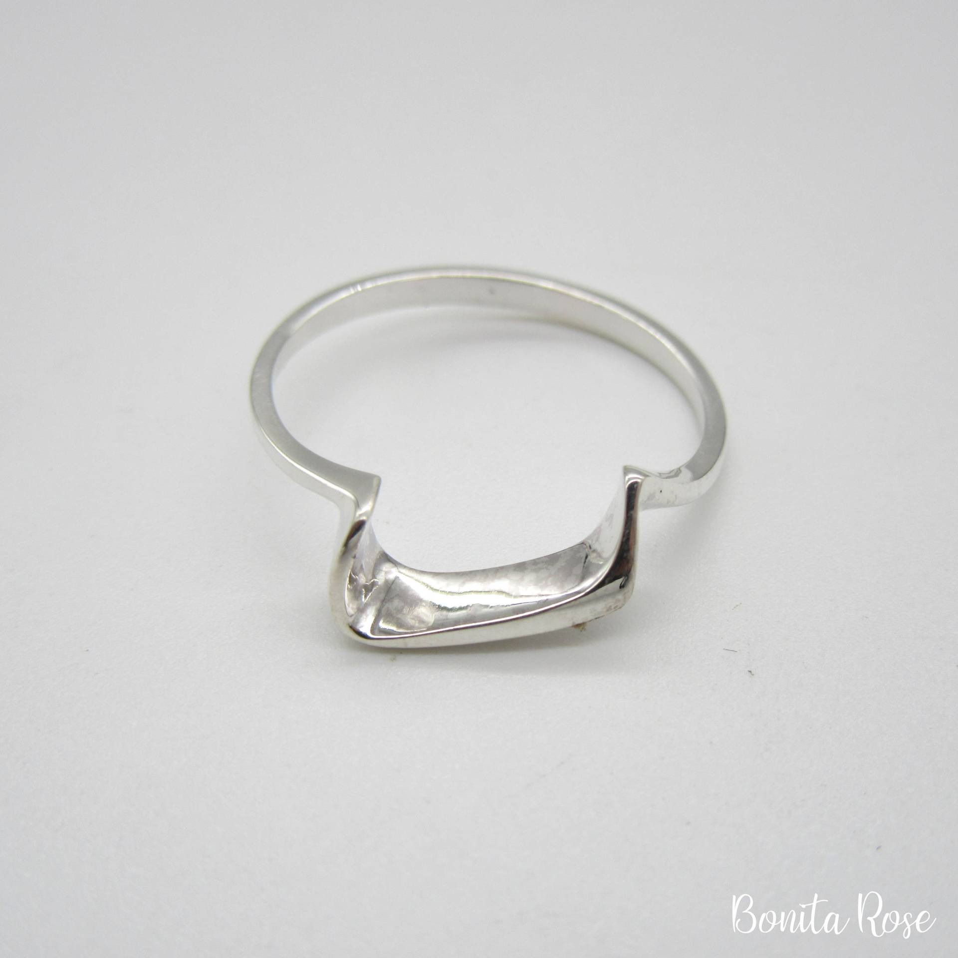 Bogen Ring - Silber Schlichter Silberring -Geschenk Ring-Gebogener -Gebogener -Gebogenes Bandring Silberband von BonitaRoseJewelry