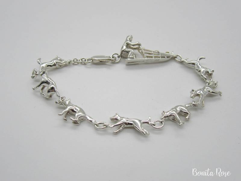 Husky Laufkunst - Hunderennen Hunde Mushing Hundeschlitten Art Mush Team Laufende Alaska Schmuck von BonitaRoseJewelry