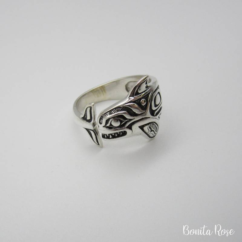 Native Orca Ring, Nw Pazifik Schmuck, Wal Bonita Rose Schmuck von BonitaRoseJewelry