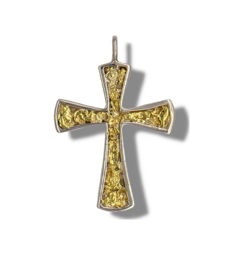 Nugget Kreuz Anhänger - Halskette Schlichte Einzigartiger Schmuck von BonitaRoseJewelry