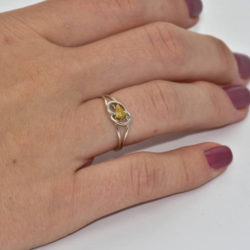 Nugget Ring, Silber Sterling Ring Geschenk, Design, Freiformring, Abstrakter Silberring von BonitaRoseJewelry