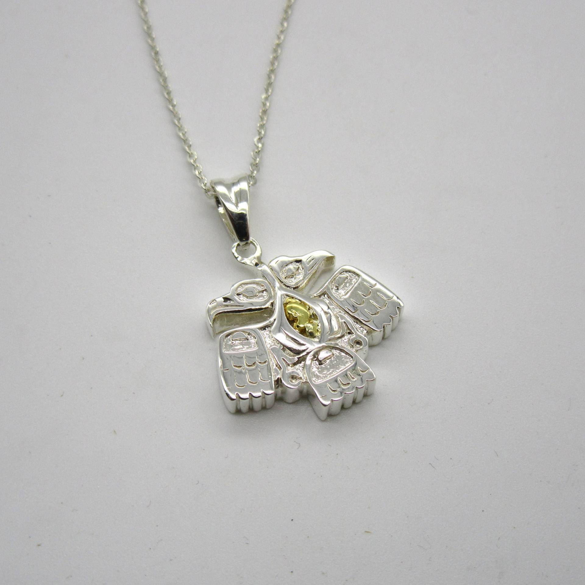 Rabe Adler Donnervogel, Silber Anhänger, Gold Raben Anhänger von BonitaRoseJewelry