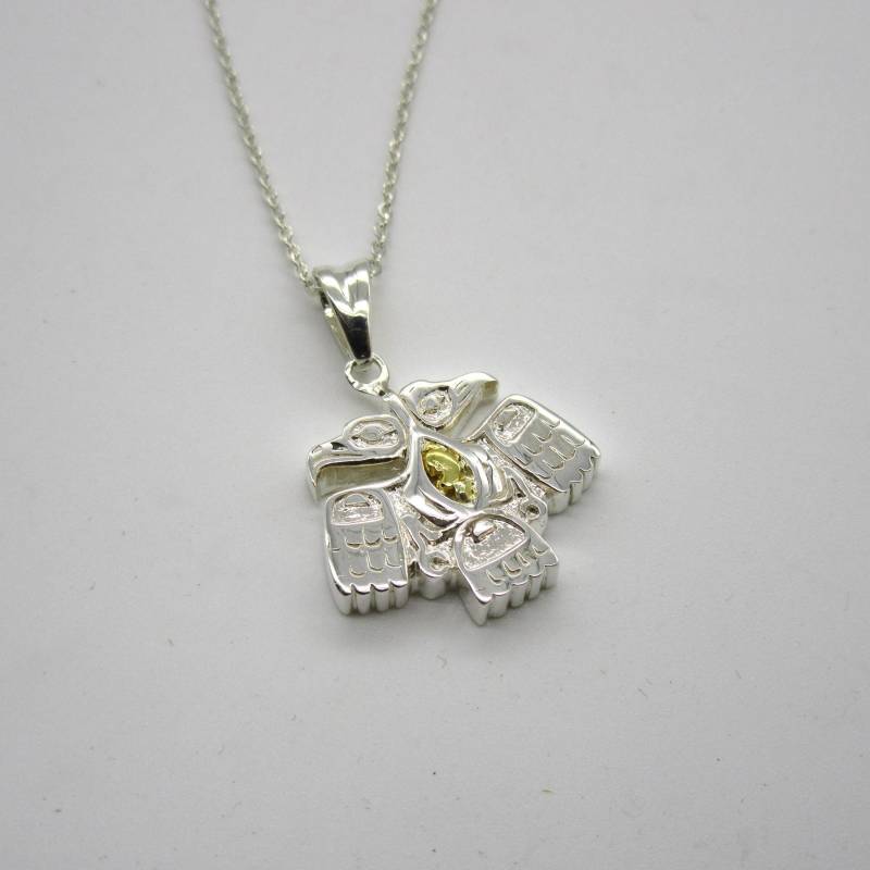 Rabe Adler Donnervogel, Silber Anhänger, Gold Raben Anhänger von BonitaRoseJewelry