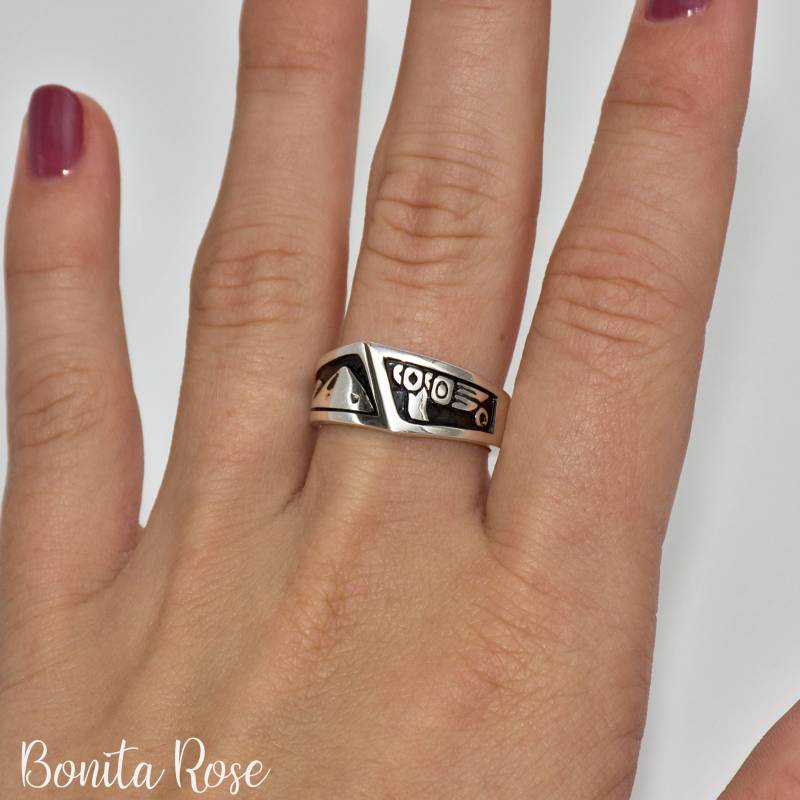 Ring-Gebirgskette Ring-Gebirgiger Adler Ring-Gebirgsring-Frauen-Gebirgsring-Bergadler-Kunst-Adlerberge von BonitaRoseJewelry