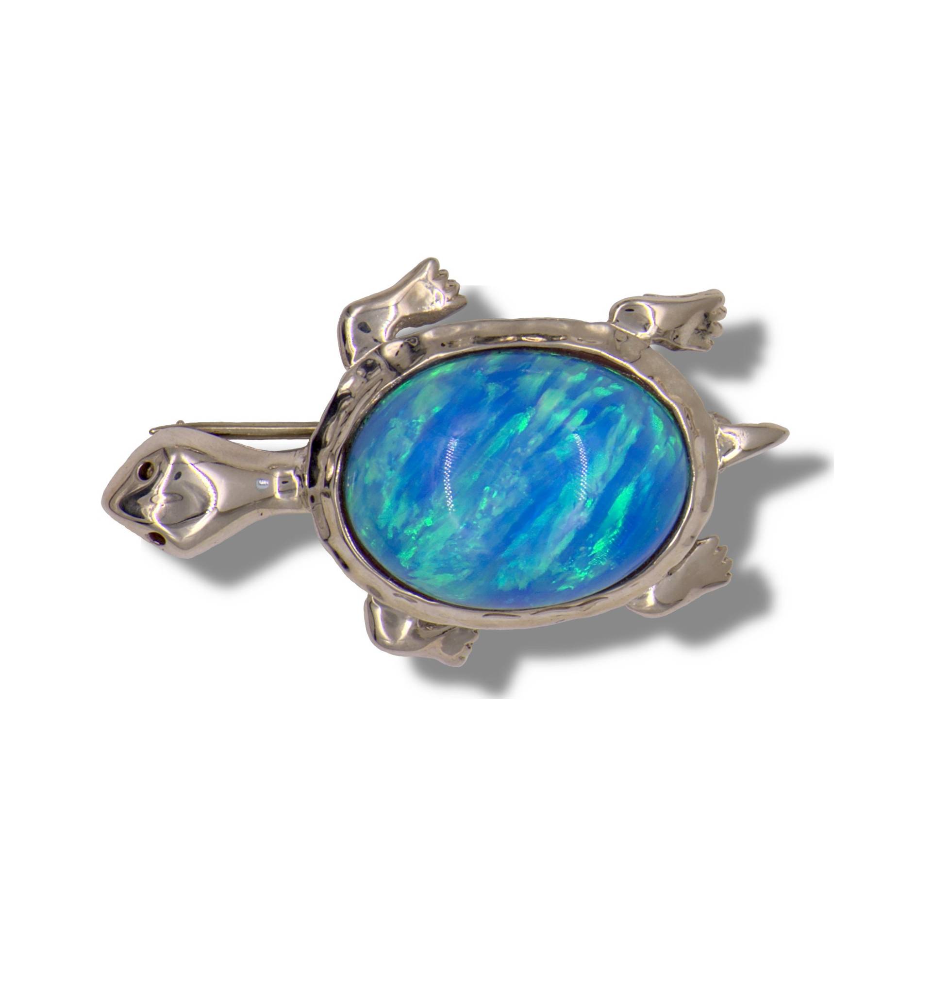 Schildkröte Brosche - Pin Silber Blaue Opal Jade von BonitaRoseJewelry