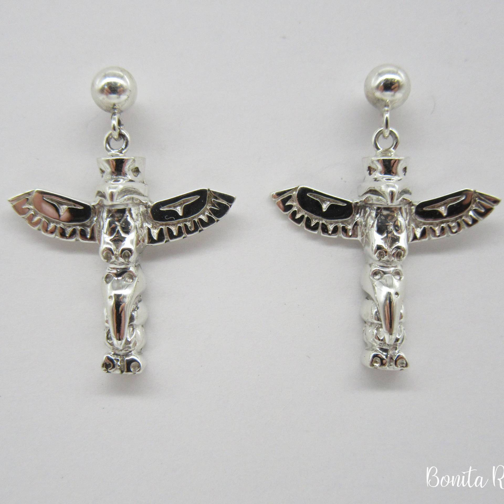 Totem Ohrringe - Rabe Und Adler Lovebird Lovebirds Schmuck von BonitaRoseJewelry