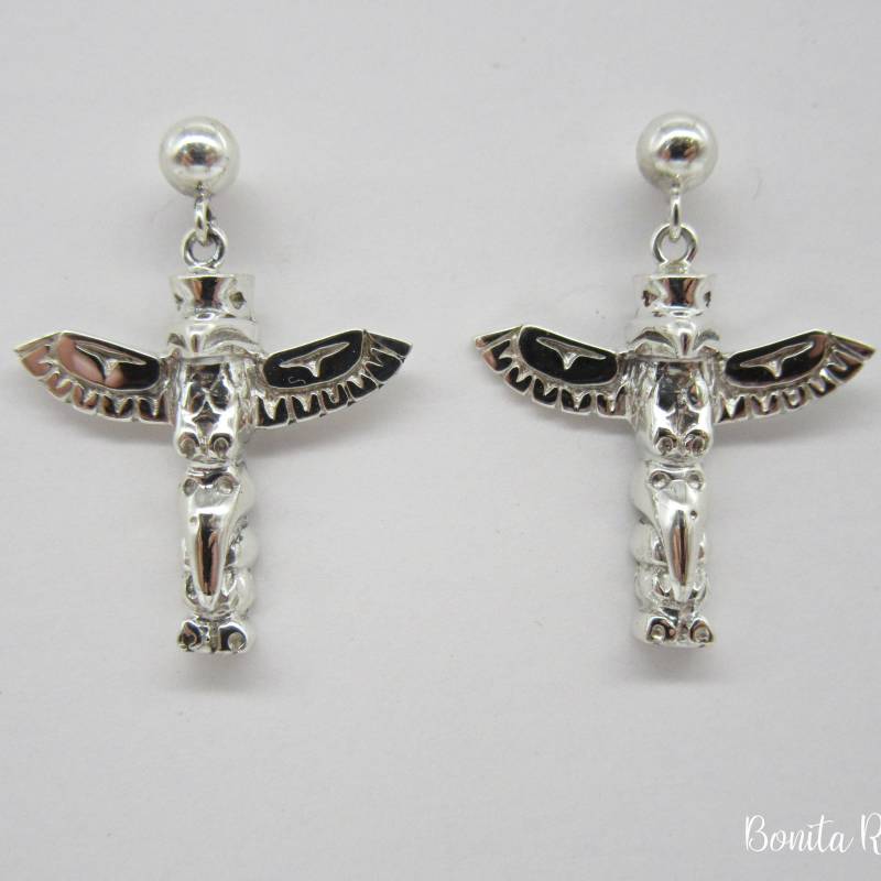 Totem Ohrringe - Rabe Und Adler Lovebird Lovebirds Schmuck von BonitaRoseJewelry