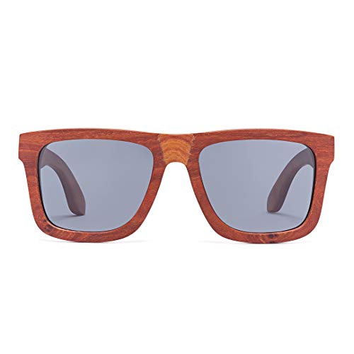 Bonizetti Herren Sonnenbrille Bambus Braun Glasfarbe braun KUALA LUMPUR - 140mm Männer, Sunglasses, Sommer Accessoires, Naturmaterialien von Bonizetti