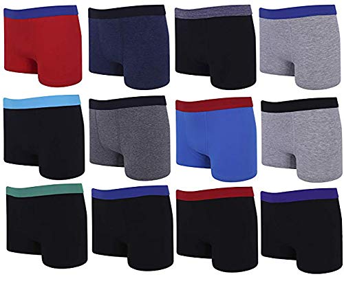 Bonjour® Jungen Boxershorts (6 & 12 Stück) Baumwolle Designer Trunk Boxershorts (5 Jahre - 13 Jahre) Gr. 13 Jahre, (Sechs Packungen sortiert) von Bonjour