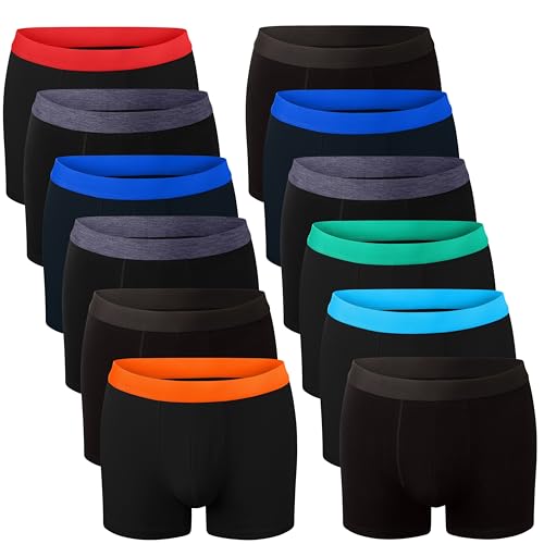 Bonjour® Boxershorts für Jungen (6 & 12er-Pack) Baumwolle Designer Boxershorts Unterwäsche (5 Jahre – 13 Jahre), Schwarz , 7-8 Years von Bonjour
