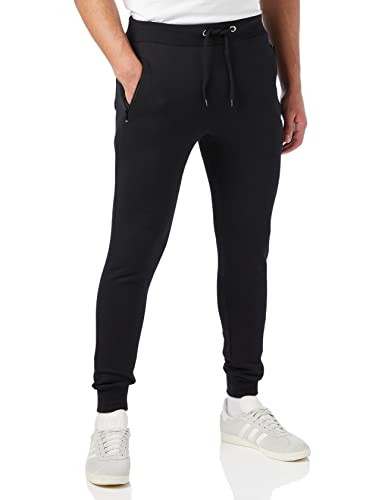 Herren-Jogginghose mit Reißverschluss, Kordelzug, leger, Fitnessstudio, Fitness, Jogging, Fleece-Hose (schwarz, groß) von Bonjour