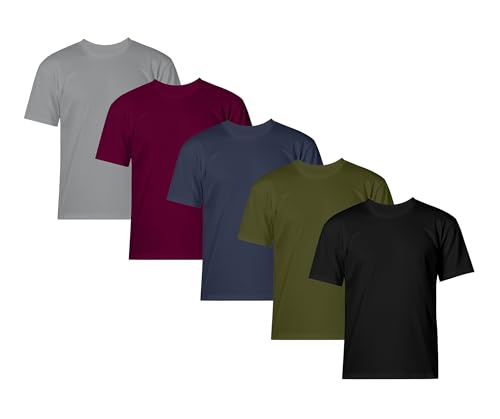 Bonjour Herren-T-Shirts, 3/5er-Pack – Premium-Herren-T-Shirts mit leicht bequemem Design – superweiches T-Shirt aus Baumwolle – Stretch-Herren-T-Shirts – langlebige bequeme Passform, Schwarz, Grün Bonjour Herren-T-Shirts, 3/5er-Pack – Premium-Herren-T-Shirts mit leicht bequemem Design – superweiches T-Shirt aus Baumwolle – Stretch-Herren-T-Shirts – langlebige bequeme Passform, Schwarz, Grün von Bonjour