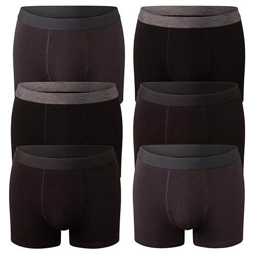 Bonjour Hipster-Unterhosen, hochwertige, baumwollreiche, taillierte Unterhosen, für Herren (Sechserpack) (6er- und 12er-Pack) (Schwarz, XXL) von Bonjour