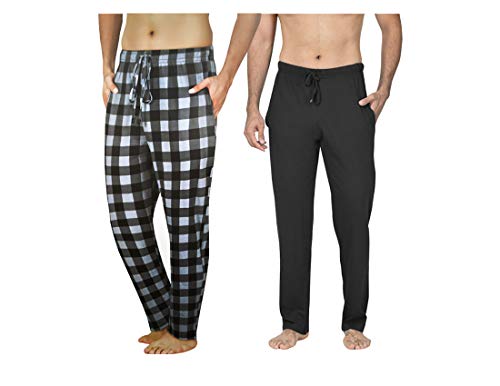 Herren-Schlafanzughose, lang, Nachtwäsche, 2 Stück, Black / Black Check, XXL Herren-Schlafanzughose, lang, Nachtwäsche, 2 Stück, Black / Black Check, XXL von Bonjour