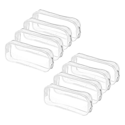 Bonkshire 8 STK. Klarer FedermäPpchen Große Kapazität Transparenter Stift Bleistiftbeutel PVC Pen Pencil Zipper Pouches von Bonkshire