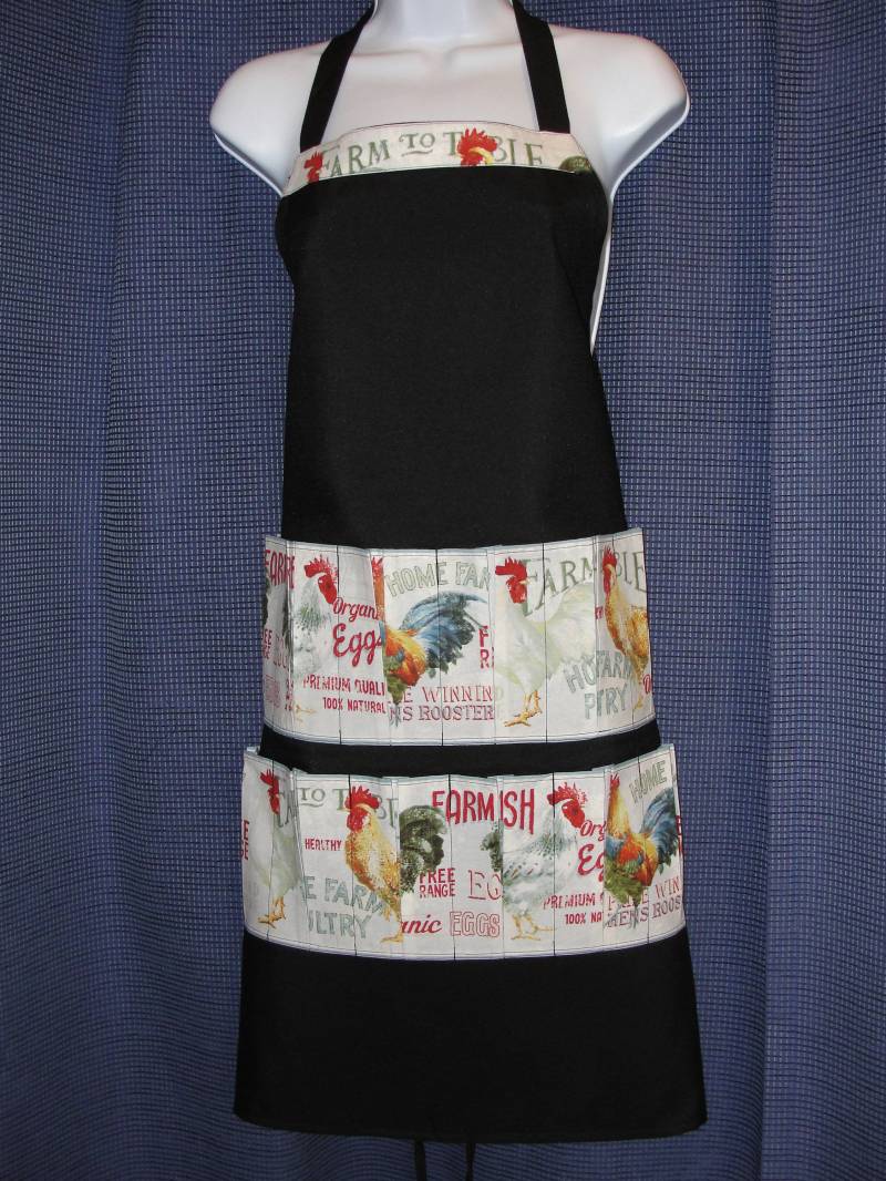 Latzschürze Zum Sammeln Von Eiern, 12 Taschen, Handgemacht Schwarz Mit Küken Latzschürze Zum Sammeln Von Eiern, 12 Taschen, Handgemacht Schwarz Mit Küken von BonnSewingroom