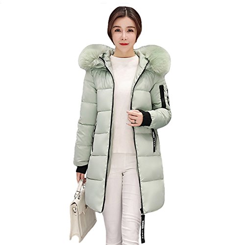 Bonne Sufuman Daunen Mantel Jacke Winterjacke Damen Daunenmantel Fellkapuze Wintermantel Parka Steppjacke Winter Mantel Hellgrün 2XL von Bonne Sufuman