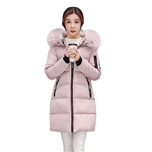 Bonne Sufuman Daunen Mantel Jacke Winterjacke Damen Daunenmantel Fellkapuze Wintermantel Parka Steppjacke Winter Mantel Rosa 3XL von Bonne Sufuman