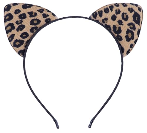Bonnie Z. Leonardo Haarreif mit Katzenohren aus Kordsamt, Leopardenmuster, Braun von Bonnie Z. Leonardo