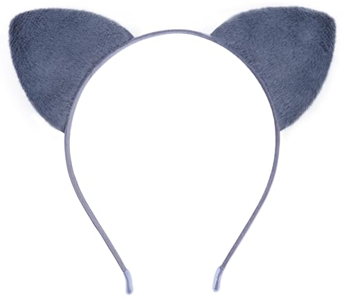 Bonnie Z. Leonardo Haarreif mit Katzenohren aus feinem Samt, Grau von Bonnie Z. Leonardo