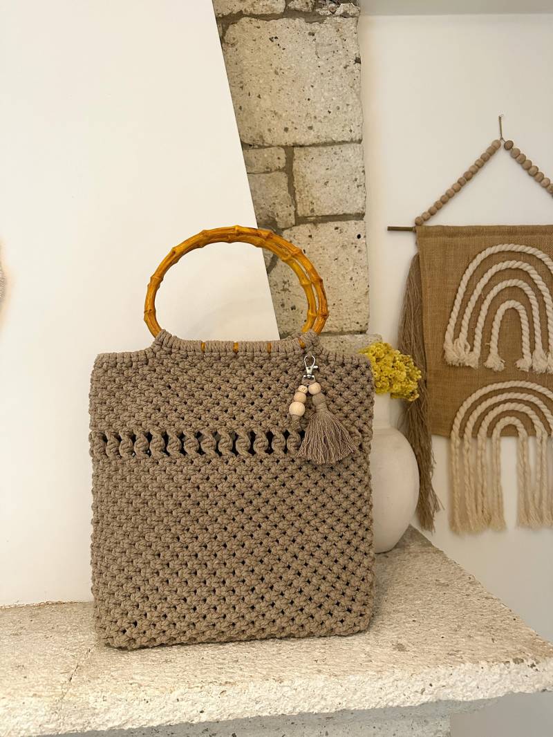 Handgefertigte Makramee-Handtasche, Häkeln Schulter Frauen Handtasche, Tote Schultertasche Hand Gestrickte Tasche, Makramee Boho Geldbörse Handgefertigte Makramee-Handtasche, Häkeln Schulter Frauen Handtasche, Tote Schultertasche Hand Gestrickte Tasche, Makramee Boho Geldbörse von Bonniehandmadee
