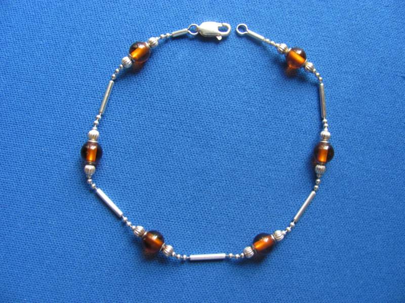 Vintage Handgefertigte Sterling Silber Und Bernstein Glas Perle Armband Perlen Schön Vintage Handgefertigte Sterling Silber Und Bernstein Glas Perle Armband Perlen Schön von BonniesGreatFinds