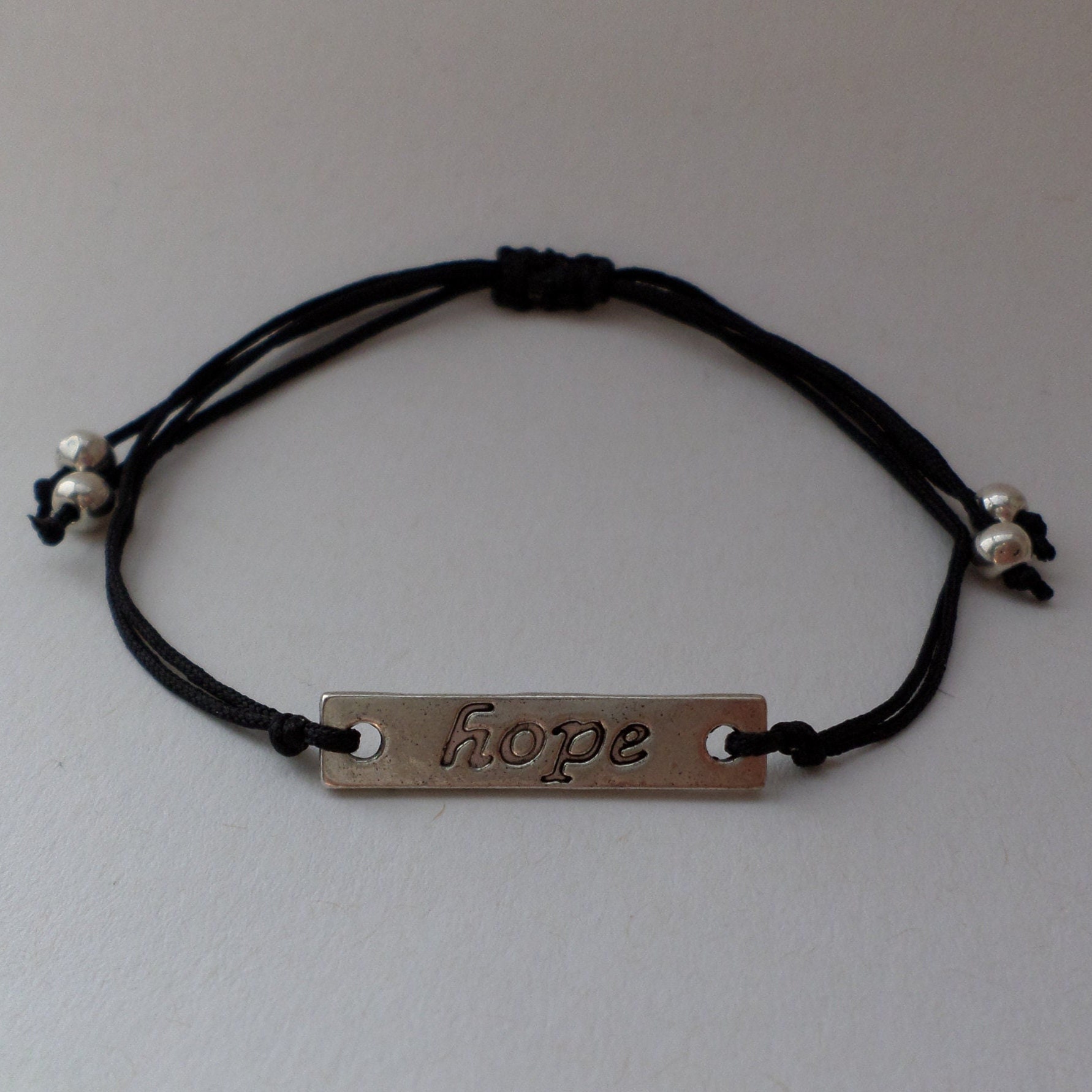 Armband Hoffnung - Antik Silber Bandfarbe Wählbar von BonniesKreativwerk