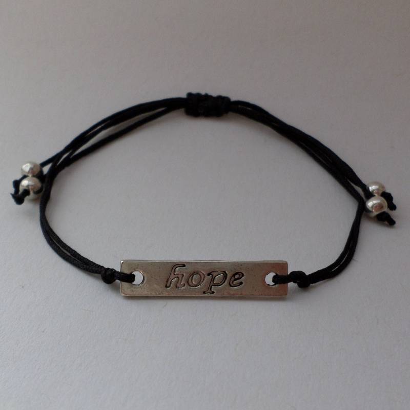 Armband Hoffnung - Antik Silber Bandfarbe Wählbar von BonniesKreativwerk
