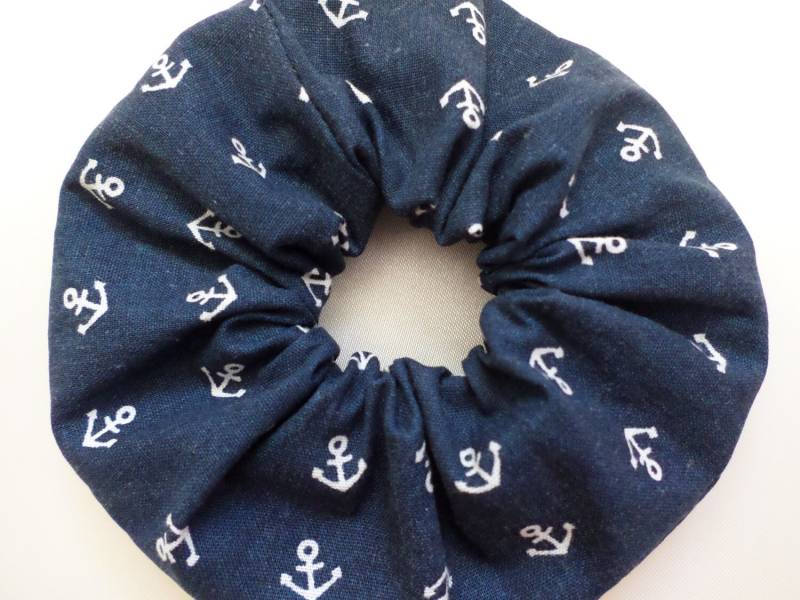 Baumwoll Scrunchie - Anker , Mit Bio Gummiband von BonniesKreativwerk