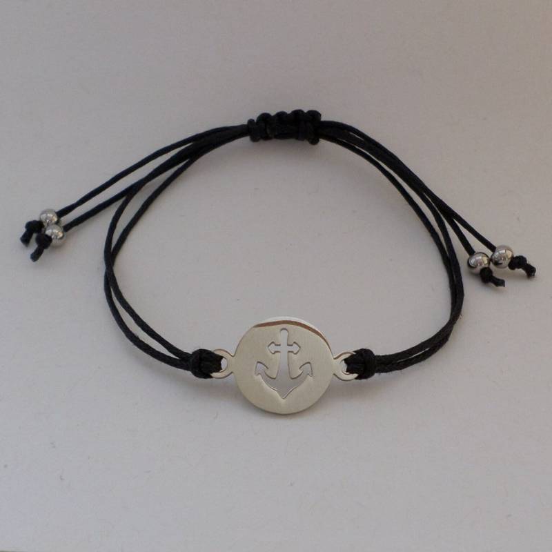 Edelstahl Anker - Baumwollarmband Verschiedene Farben von BonniesKreativwerk