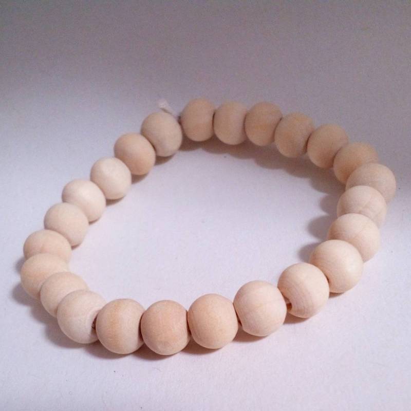 Holzperlen Armband Mit Bio Gummiband - Natur von BonniesKreativwerk