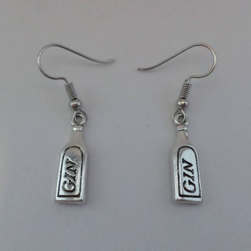 Ohrringe - Gin Flasche Antik Silber von BonniesKreativwerk