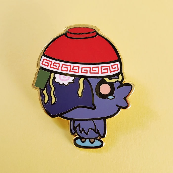 Schwarzer Ramen Chocochick Emaille Pin Schwarzer Ramen Chocochick Emaille Pin von BonniesLab