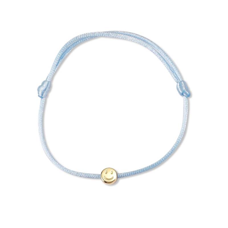 Smiley Armband 925 Silber Vergoldet Hellblau I Happy Glücksbringer von BonordenEssentials