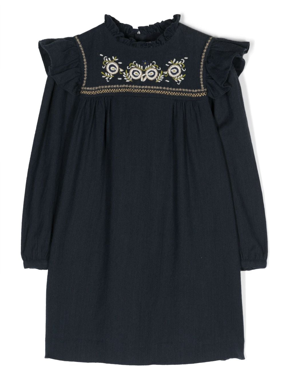 Bonpoint Besticktes Kleid mit Falten - Blau von Bonpoint