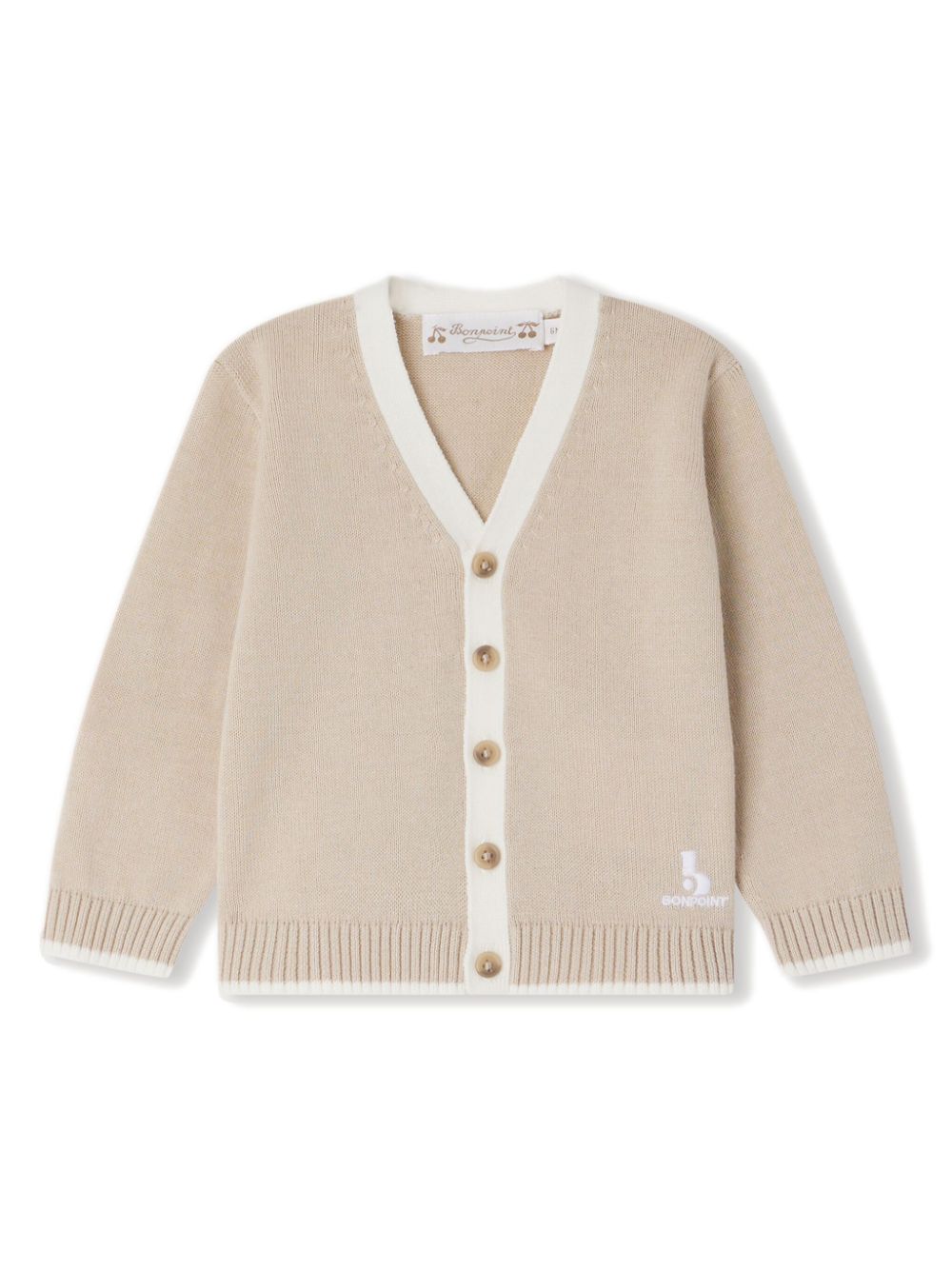 Bonpoint Cardigan aus Bio-Baumwolle mit Logo-Stickerei - Nude von Bonpoint