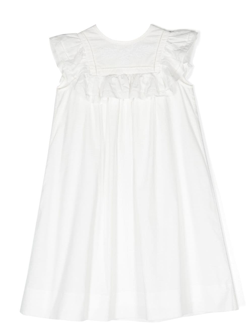 Bonpoint Charlyne Kleid mit Rüschenbesatz - Weiß von Bonpoint