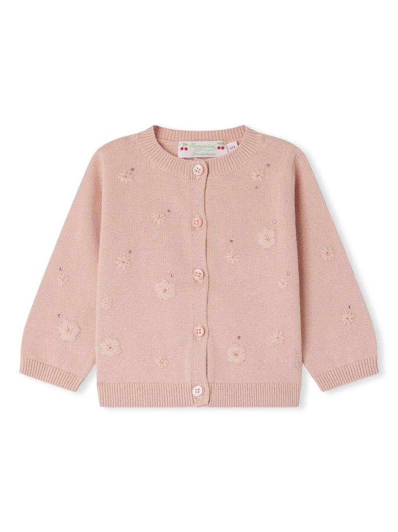 Bonpoint Claudie Cardigan mit Blumenstickerei - Rosa von Bonpoint