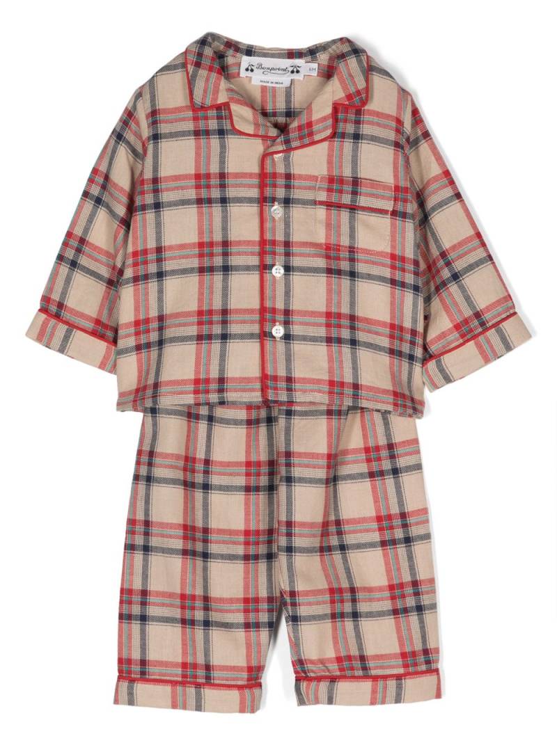 Bonpoint Karierter Badinerie Pyjama - Rot von Bonpoint