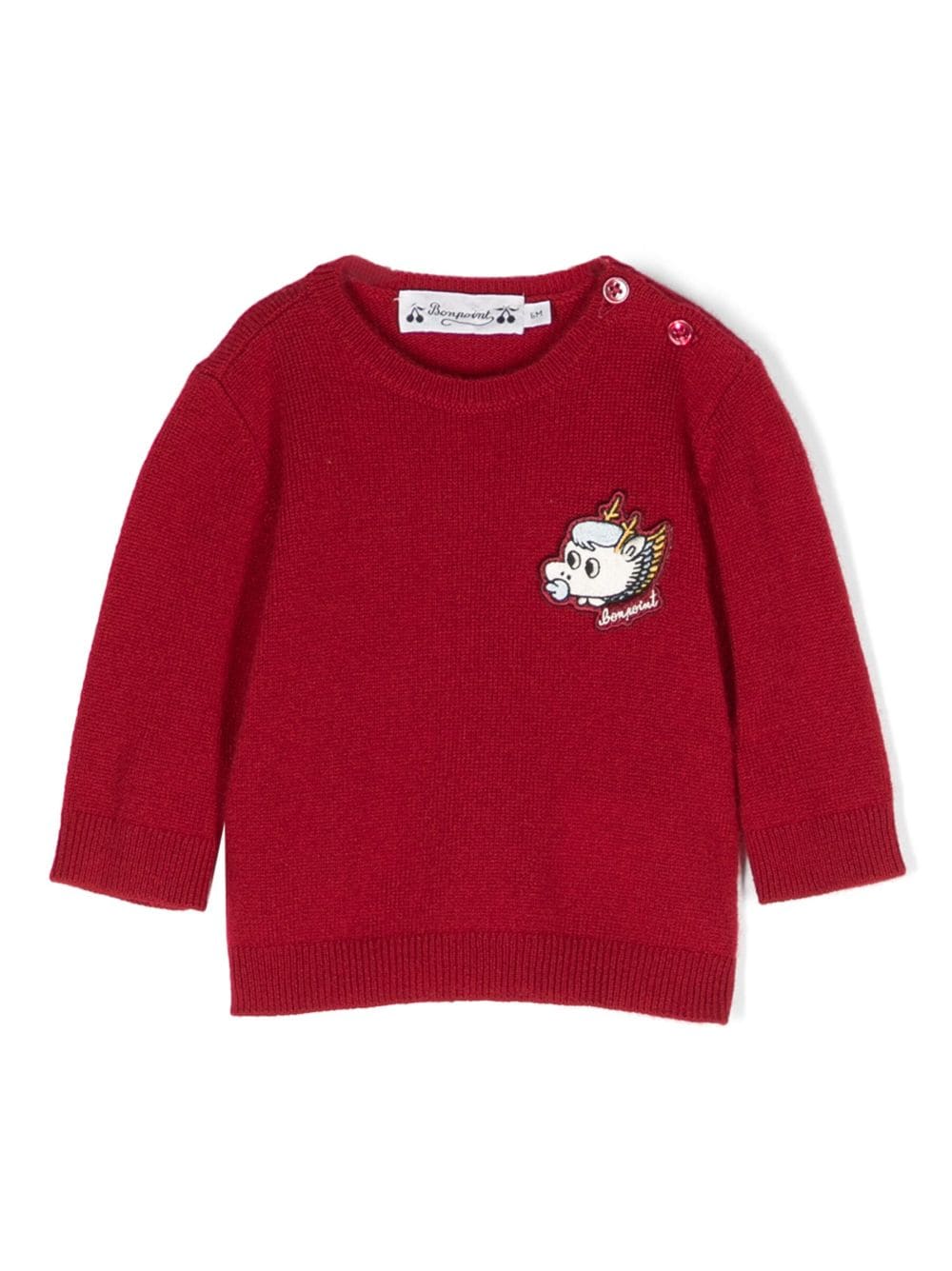 Bonpoint Kaschmirpullover mit Logo-Patch - Rot von Bonpoint