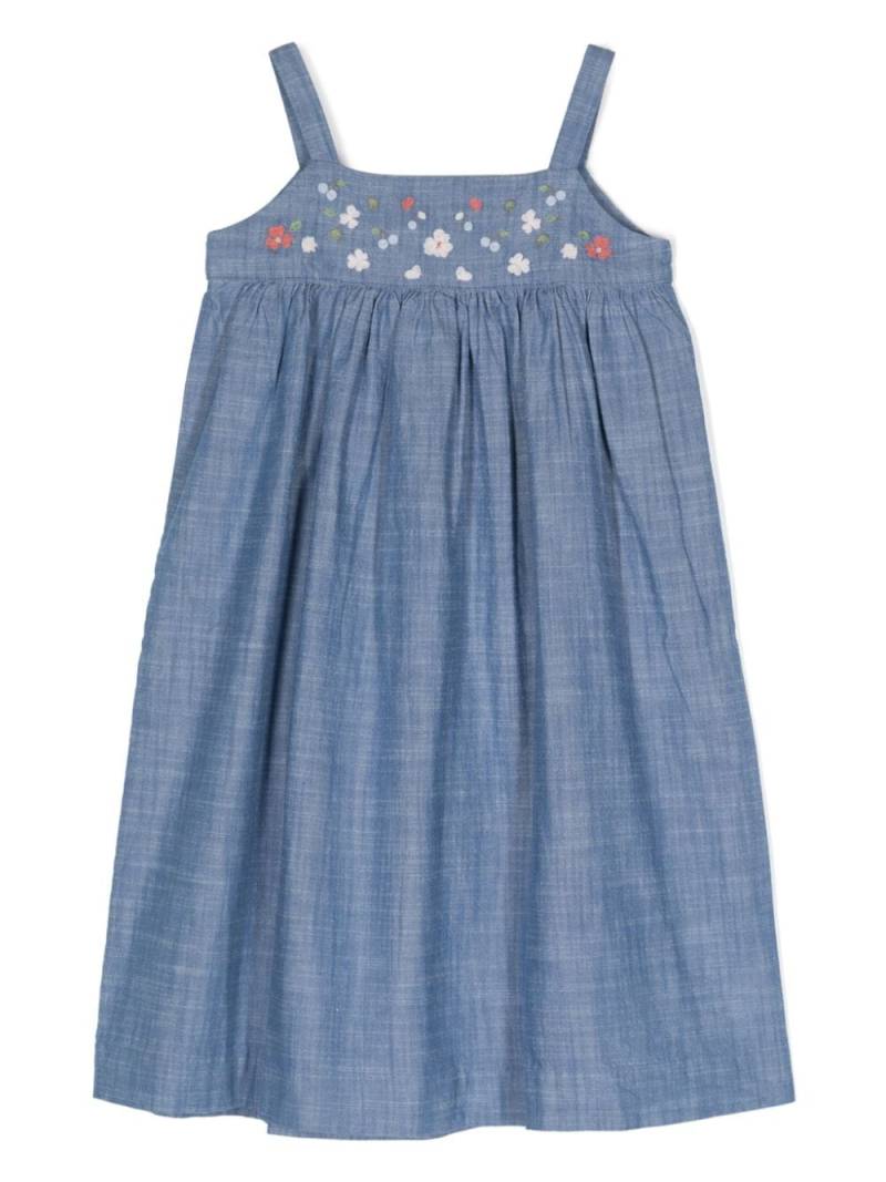 Bonpoint Kleid mit Blumenstickerei - Blau von Bonpoint