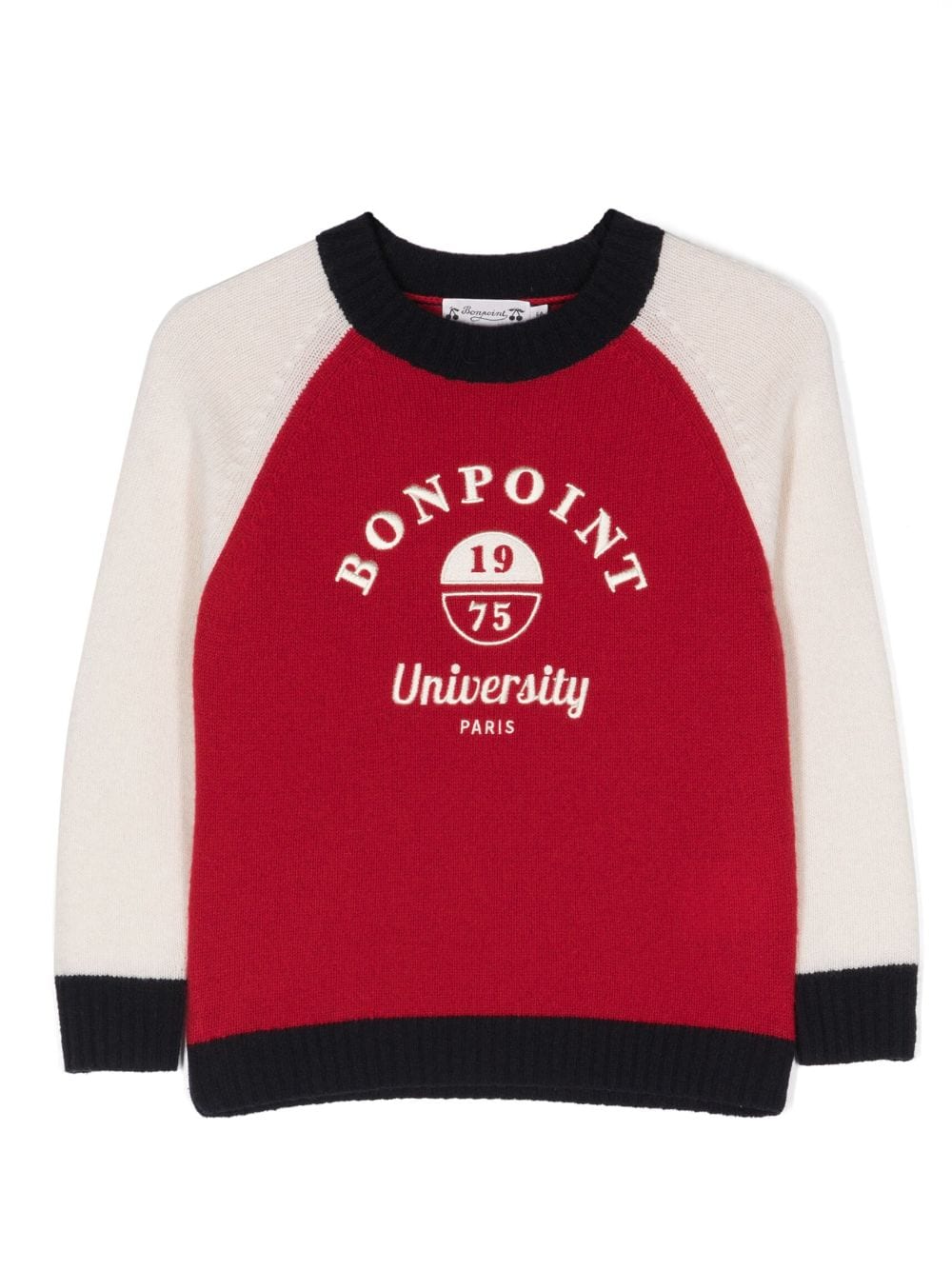 Bonpoint Sweatshirt mit Logo-Stickerei - Rot von Bonpoint