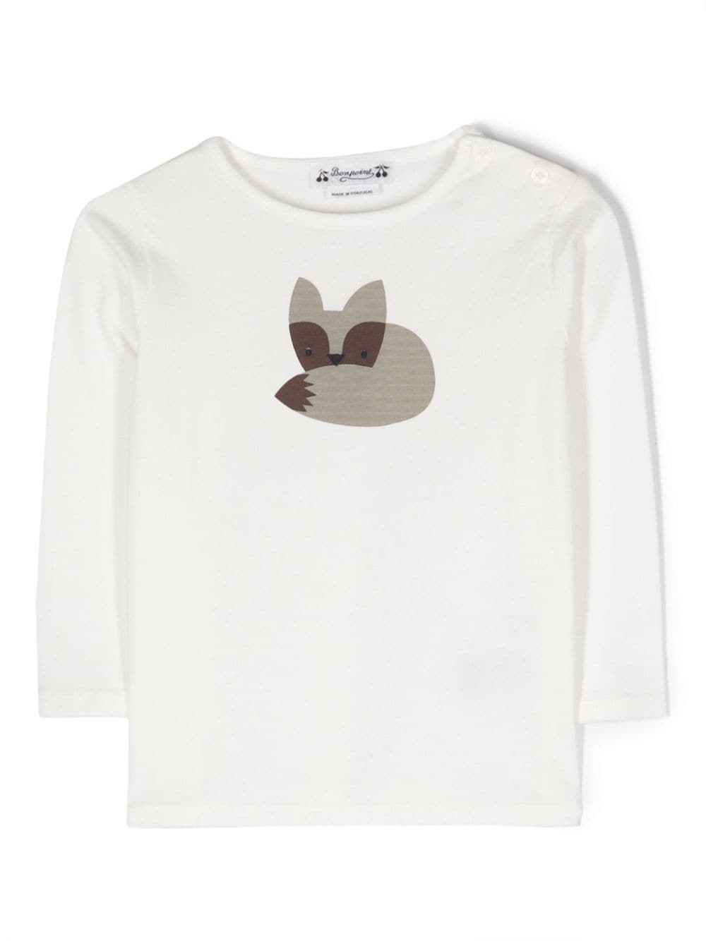 Bonpoint Tashin T-Shirt mit Fuchs-Print - Weiß von Bonpoint