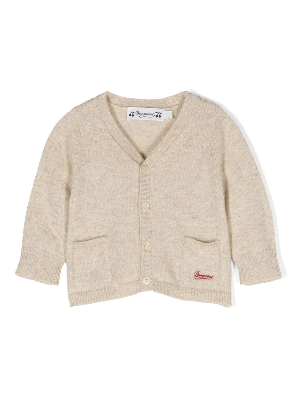 Bonpoint Cardigan mit Logo-Stickerei - Nude von Bonpoint