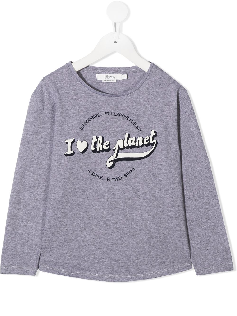 Bonpoint TEEN Langarmshirt mit Slogan-Print - Grau von Bonpoint