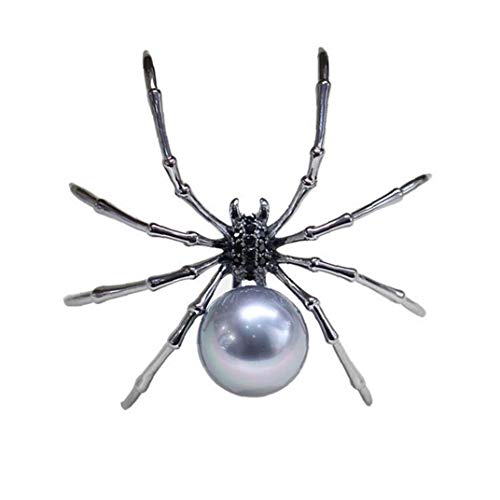 Bontand Strass Spinne Broschen Für Frauen-Schwarz-Farbe Insekt Pin Perlenschmuck Sommer Mode-Accessoires Coole Brosche von Bontand